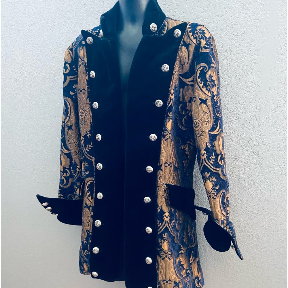 Shrine Hollywood Brocade Velvet Victorian Steampunk Goth Coat